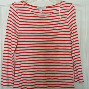 Red-orange and white strips